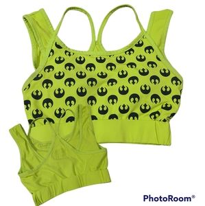 Star Wars lime green lightly lined sports bra